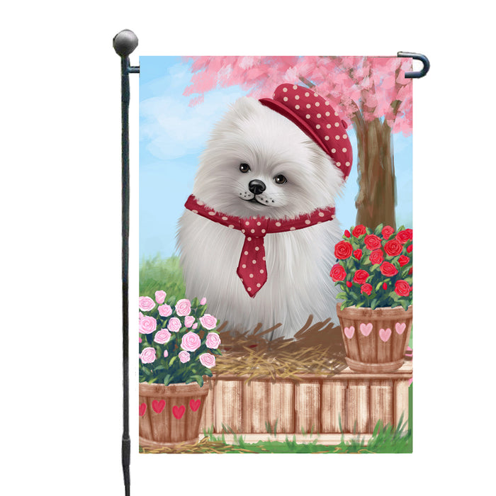 Personalized Rosie 25 Cent Kisses Pomeranian Dog Custom Garden Flag GFLG64765