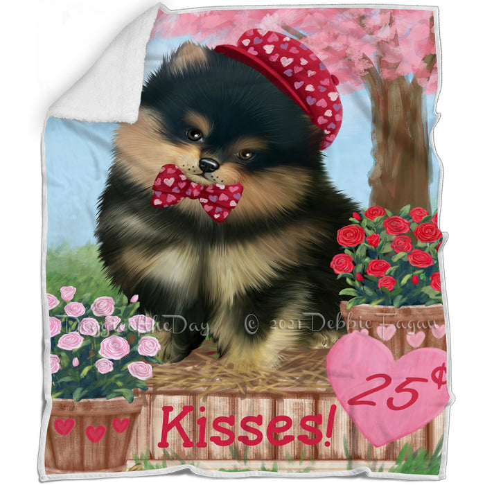Rosie 25 Cent Kisses Pomeranian Dog Blanket BLNKT123321