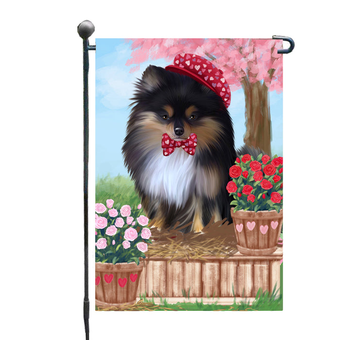 Personalized Rosie 25 Cent Kisses Pomeranian Dog Custom Garden Flag GFLG64767