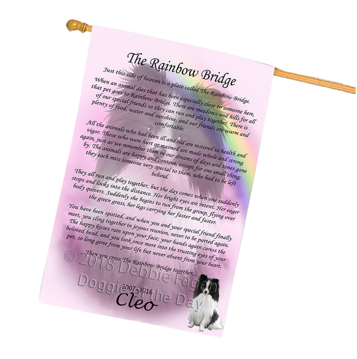 Rainbow Bridge Pomeranian Dog House Flag FLG56371