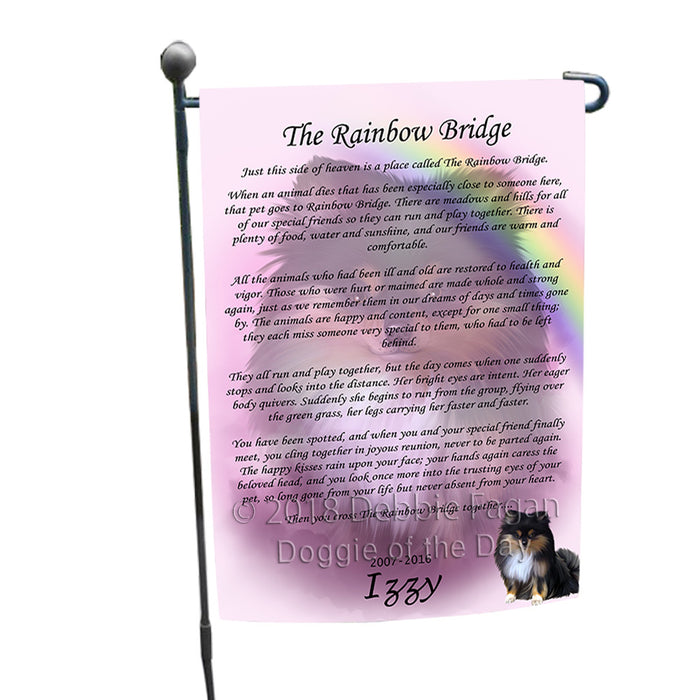 Rainbow Bridge Pomeranian Dog Garden Flag GFLG56236