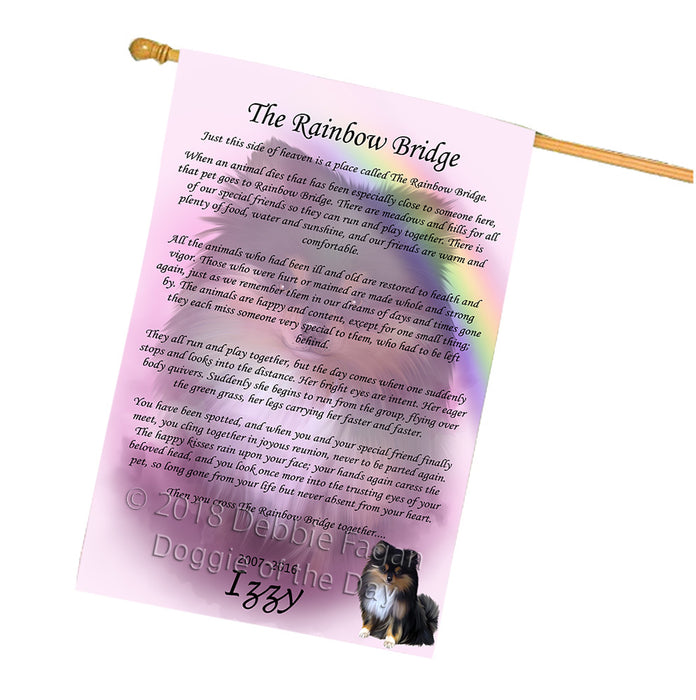 Rainbow Bridge Pomeranian Dog House Flag FLG56372