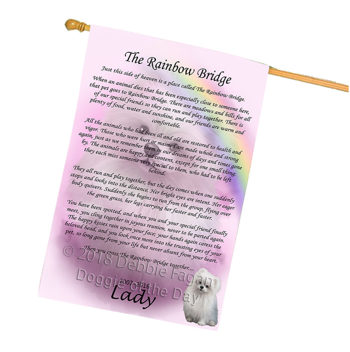Rainbow Bridge Pomeranian Dog House Flag FLG56373