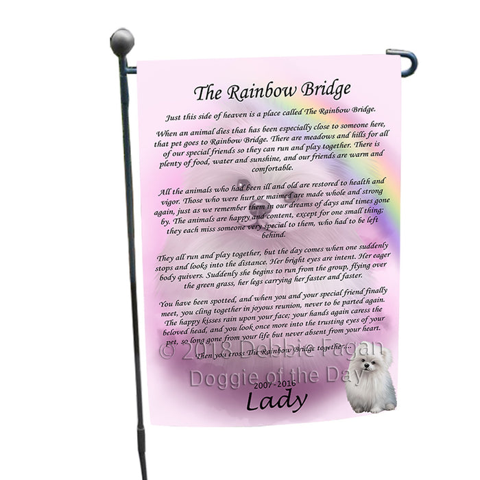 Rainbow Bridge Pomeranian Dog Garden Flag GFLG56237