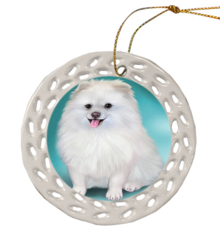 Pomeranian Dog Doily Ornament DPOR59217
