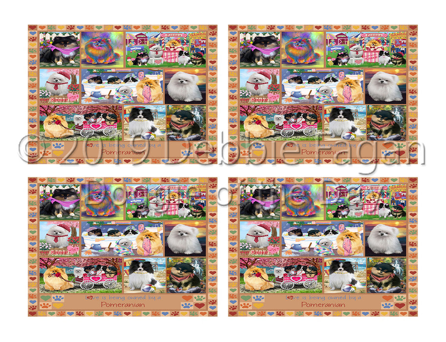 Love is Being Owned Pomeranian Dog Beige Placemat