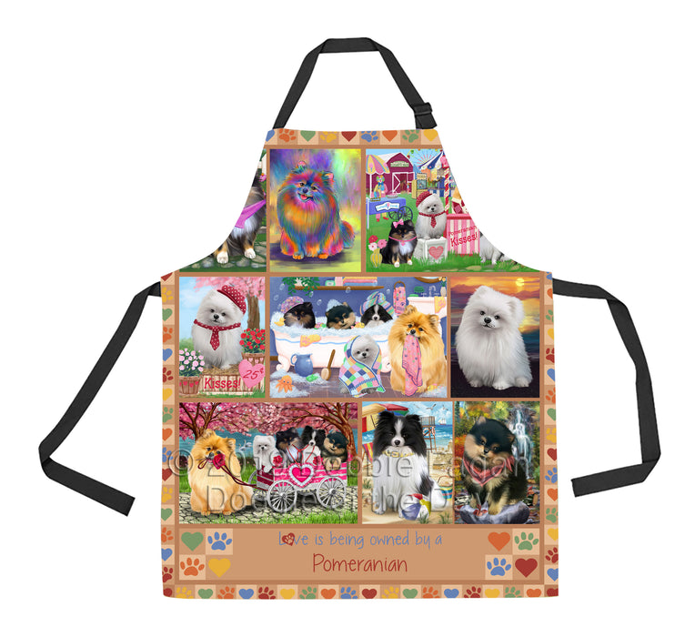 Love is Being Owned Pomeranian Dog Beige Apron