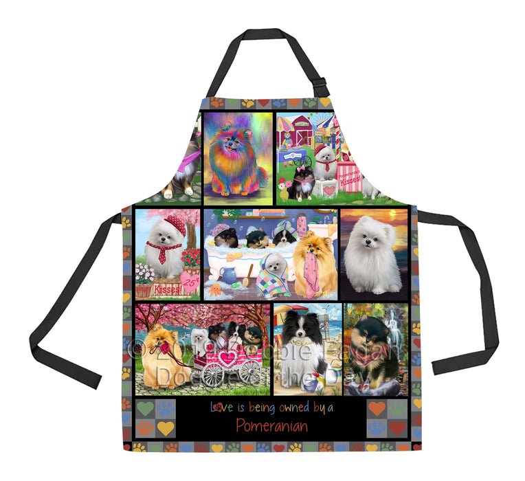 Love is Being Owned Pomeranian Dog Grey Apron