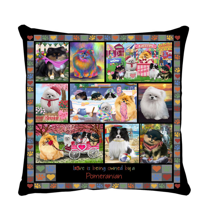 Love is Being Owned Pomeranian Dog Grey Pillow PIL84944