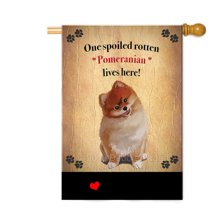 Personalized Spoiled Rotten Pomeranian Dog Custom House Flag FLG-DOTD-A63292