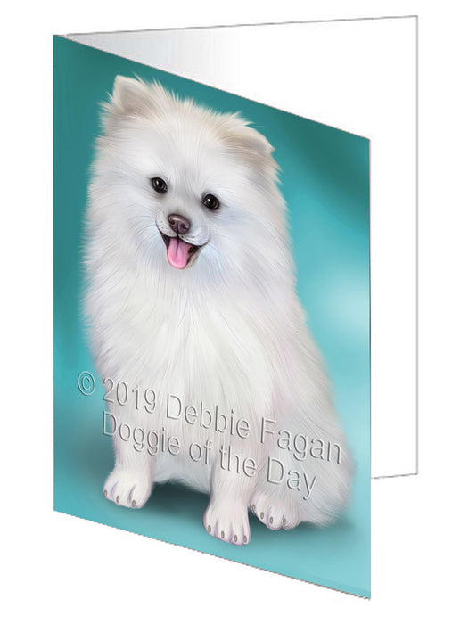 Pomeranian Dog Handmade Artwork Assorted Pets Greeting Cards and Note Cards with Envelopes for All Occasions and Holiday Seasons GCD77666