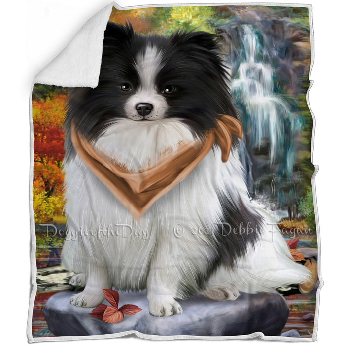 Scenic Waterfall Pomeranian Dog Blanket BLNKT60843