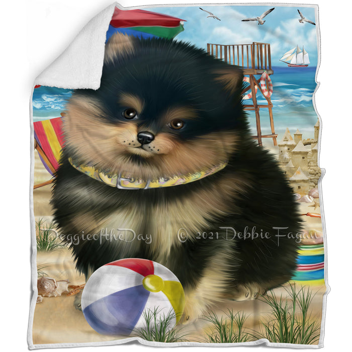 Pet Friendly Beach Pomeranian Dog Blanket BLNKT66261