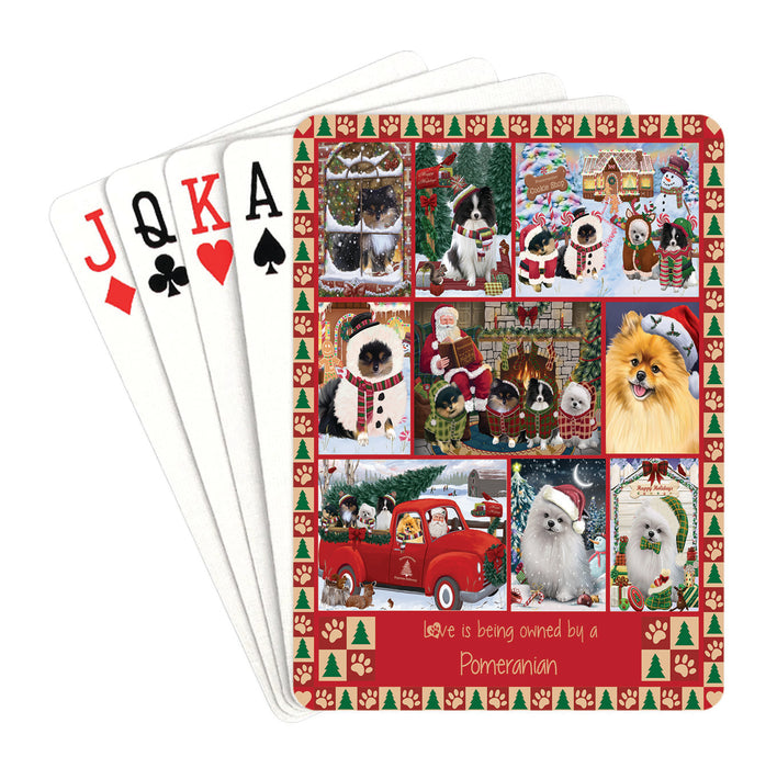 Love is Being Owned Christmas Pomeranian Dogs Playing Card Decks