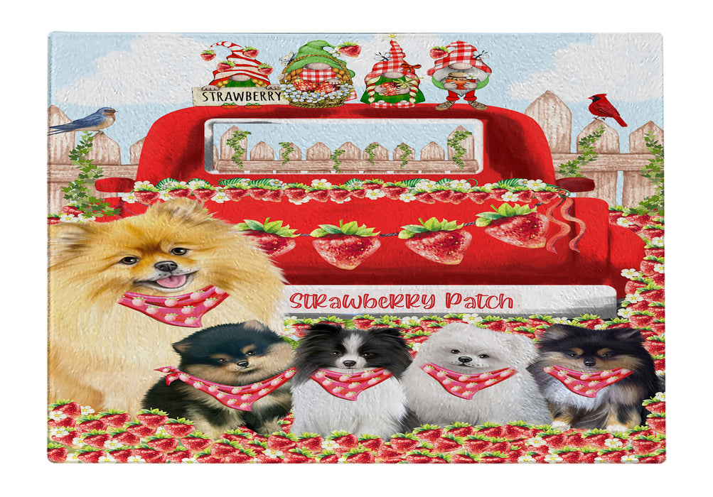 Pomeranian Cutting Board, Explore a Variety of Designs, Custom, Personalized, Kitchen Tempered Glass Chopping Meats, Vegetables, Dog Gift for Pet Lovers