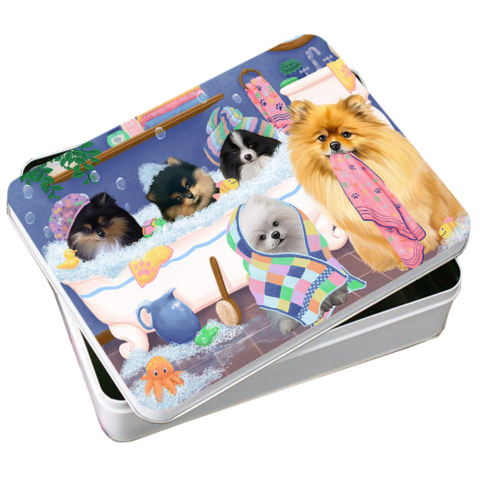 Rub A Dub Dogs In A Tub Pomeranians Dog Photo Storage Tin PITN56752