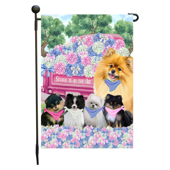 Pomeranian Dogs Garden Flag: Explore a Variety of Personalized Designs, Double-Sided, Weather Resistant, Custom, Outdoor Garden Yard Decor for Dog and Pet Lovers