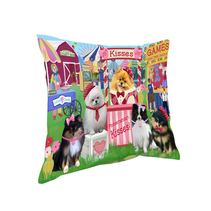 Carnival Kissing Booth Pomeranians Dog Pillow PIL77944