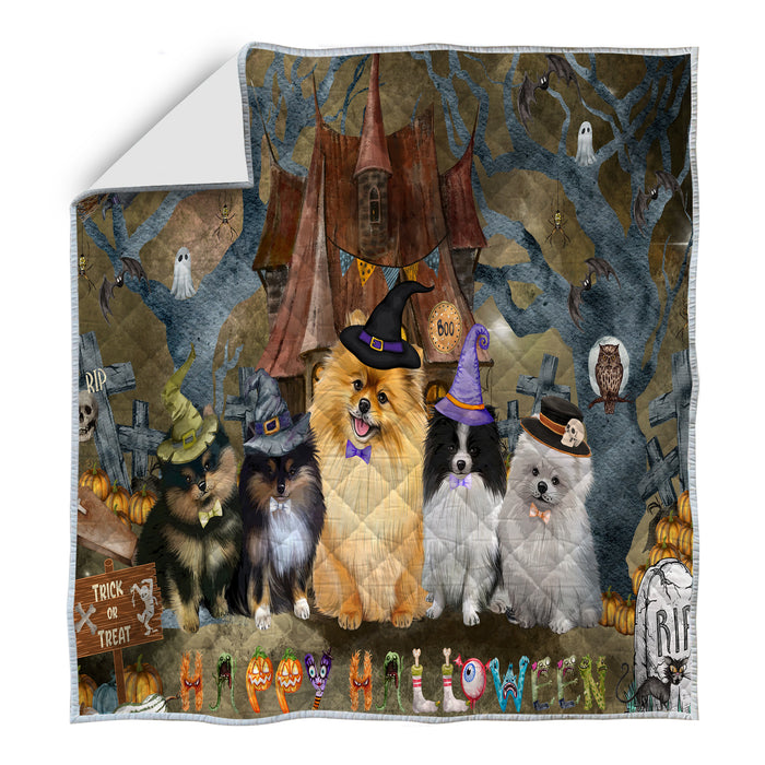 Pomeranian Quilt: Explore a Variety of Designs, Halloween Bedding Coverlet Quilted, Personalized, Custom, Dog Gift for Pet Lovers