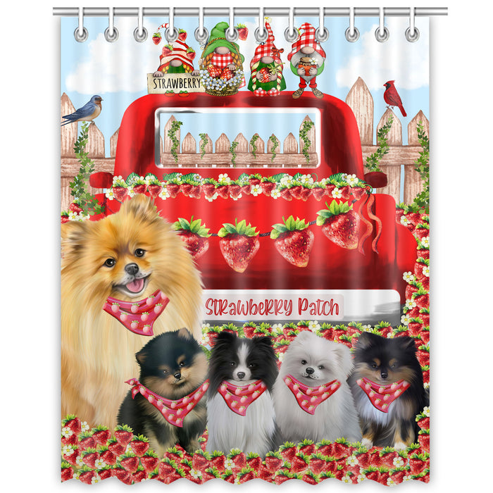 Pomeranian Shower Curtain, Personalized Bathtub Curtains for Bathroom Decor with Hooks, Explore a Variety of Designs, Custom, Pet Gift for Dog Lovers