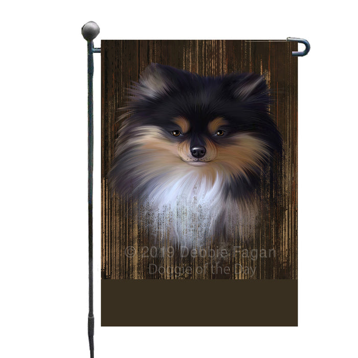 Personalized Rustic Pomeranian Dog Custom Garden Flag GFLG63587