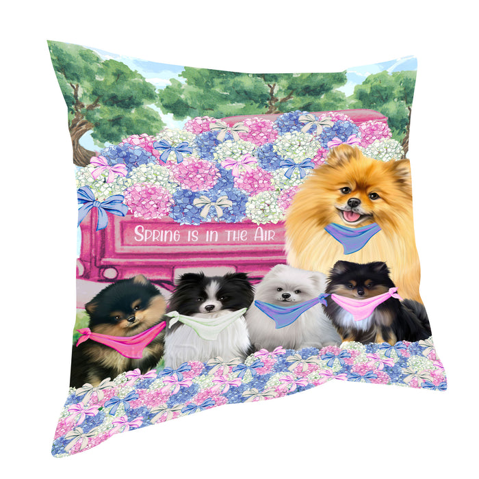 Pomeranian Pillow, Explore a Variety of Personalized Designs, Custom, Throw Pillows Cushion for Sofa Couch Bed, Dog Gift for Pet Lovers