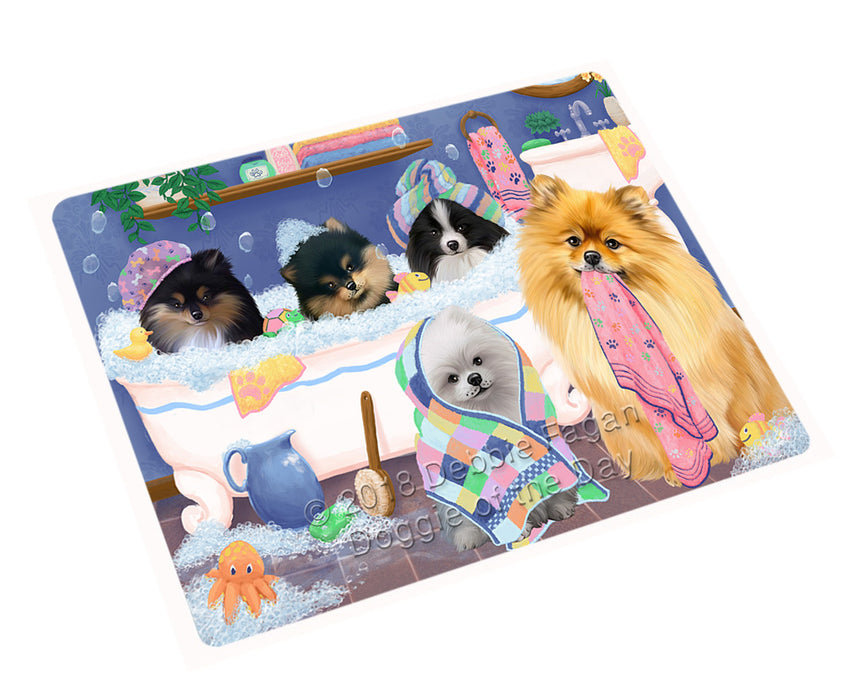 Rub A Dub Dogs In A Tub Pomeranians Dog Cutting Board C75564