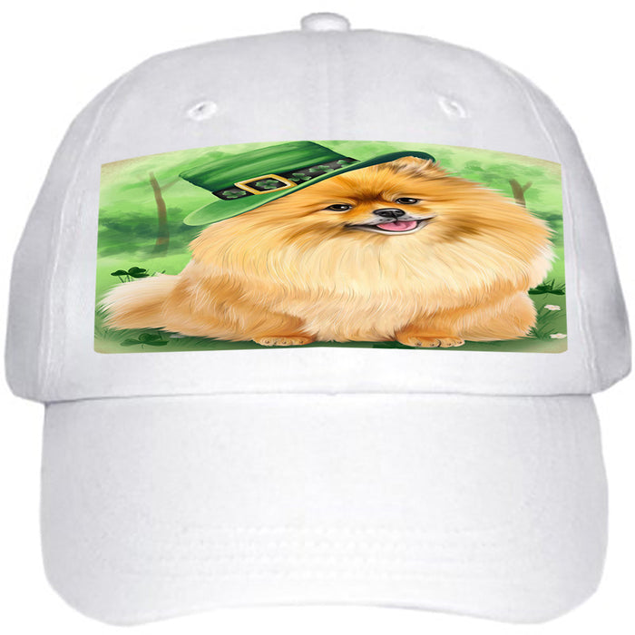 St. Patricks Day Irish Portrait Pomeranian Dog Ball Hat Cap HAT51774