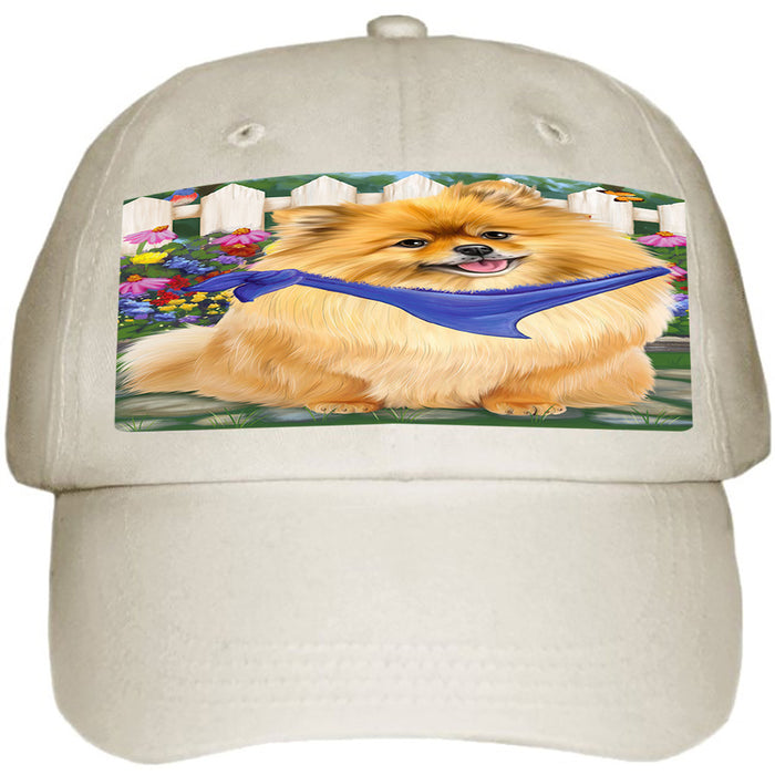 Spring Floral Pomeranian Dog Ball Hat Cap HAT54351