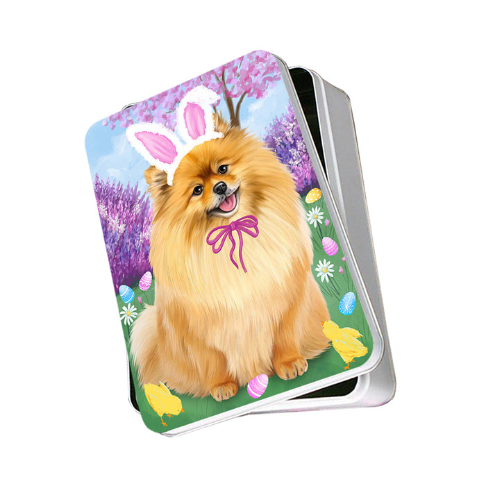 Pomeranian Dog Easter Holiday Photo Storage Tin PITN49210