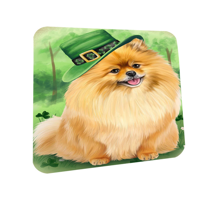 St. Patricks Day Irish Portrait Pomeranian Dog Coasters Set of 4 CST49306