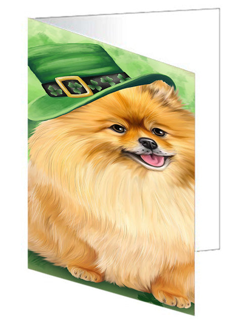 St. Patricks Day Irish Portrait Pomeranian Dog Handmade Artwork Assorted Pets Greeting Cards and Note Cards with Envelopes for All Occasions and Holiday Seasons GCD52070