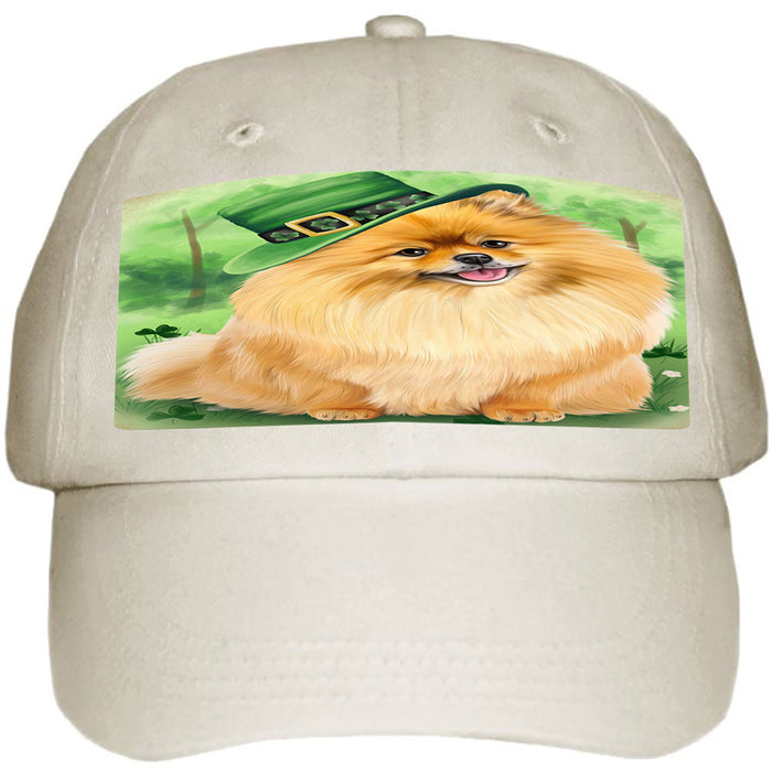 St. Patricks Day Irish Portrait Pomeranian Dog Ball Hat Cap HAT51774