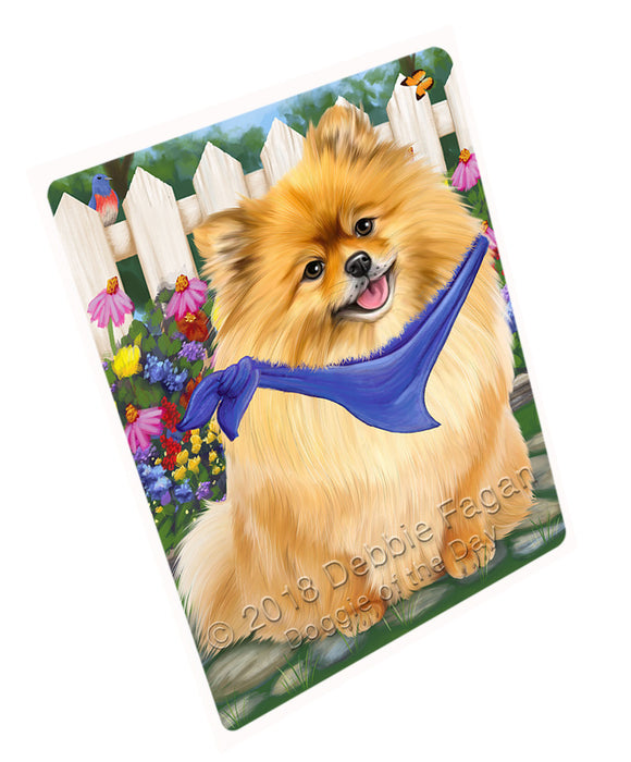 Spring Floral Pomeranian Dog Cutting Board C54642