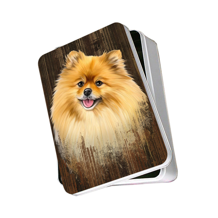 Rustic Pomeranian Dog Photo Storage Tin PITN50456