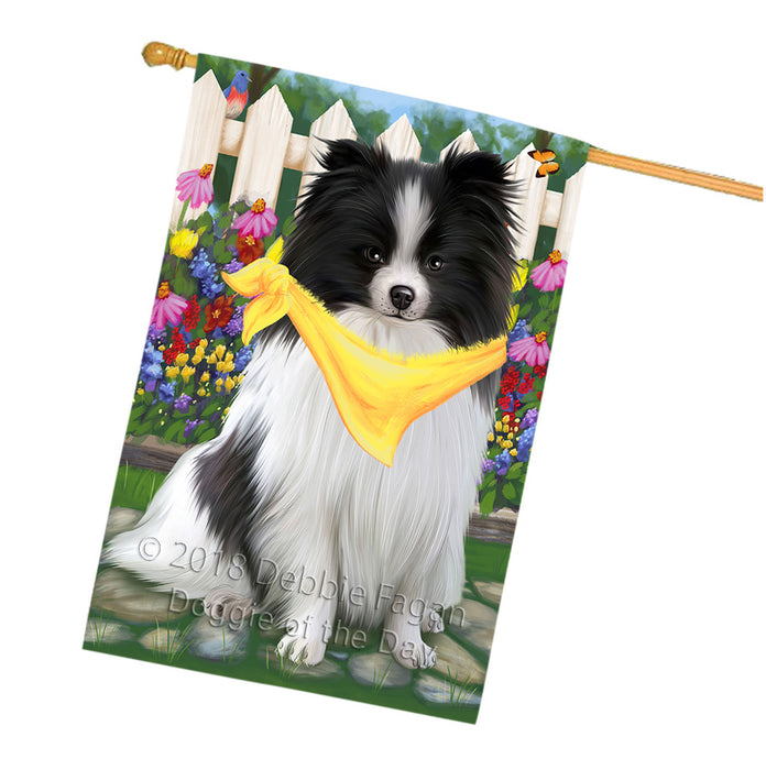 Spring Floral Pomeranian Dog House Flag FLG50224