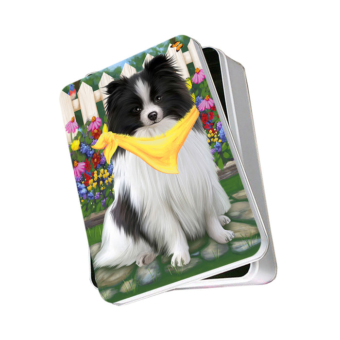 Spring Floral Pomeranian Dog Photo Storage Tin PITN50201