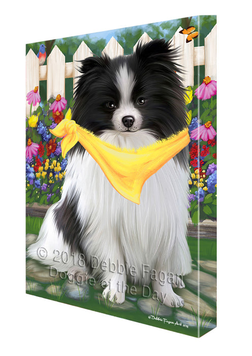 Spring Floral Pomeranian Dog Canvas Wall Art CVS68083