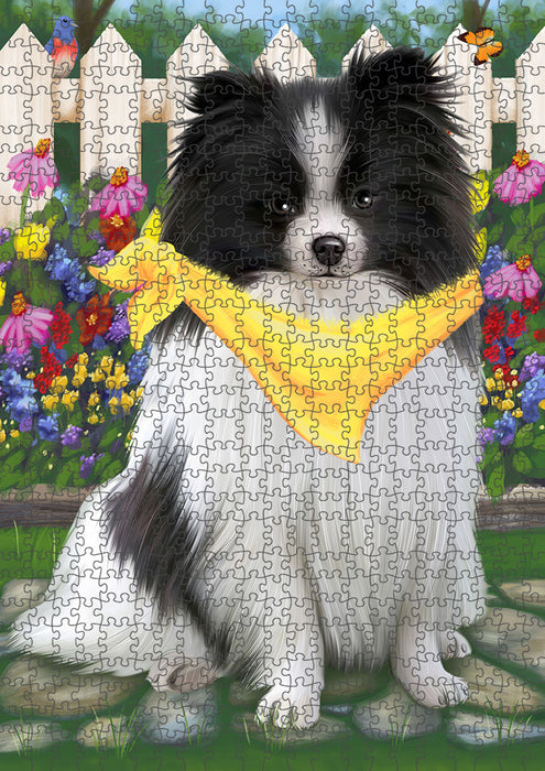Spring Floral Pomeranian Dog Puzzle with Photo Tin PUZL54483