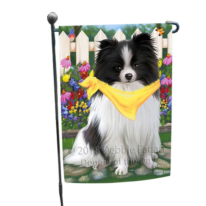 Spring Floral Pomeranian Dog Garden Flag GFLG50088