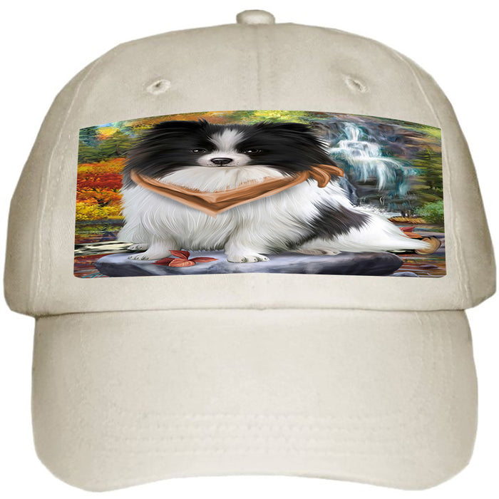 Scenic Waterfall Pomeranians Dog Ball Hat Cap HAT52248