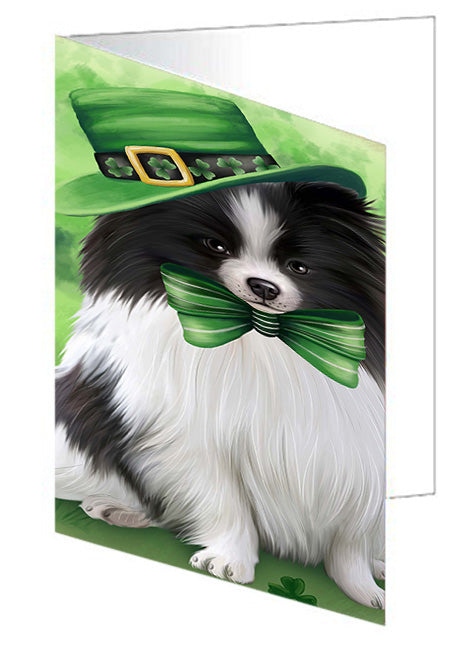 St. Patricks Day Irish Portrait Pomeranian Dog Handmade Artwork Assorted Pets Greeting Cards and Note Cards with Envelopes for All Occasions and Holiday Seasons GCD52076