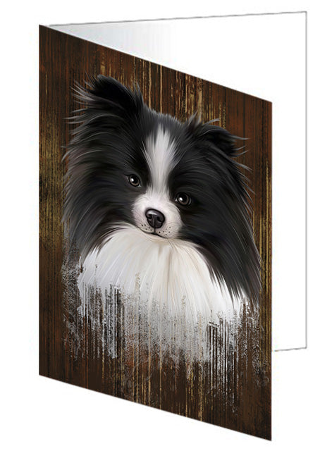 Rustic Pomeranian Dog Handmade Artwork Assorted Pets Greeting Cards and Note Cards with Envelopes for All Occasions and Holiday Seasons GCD55400