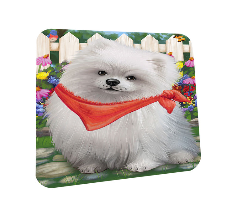 Spring Floral Pomeranian Dog Coasters Set of 4 CST50161