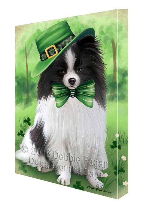 St. Patricks Day Irish Portrait Pomeranian Dog Canvas Wall Art CVS59034