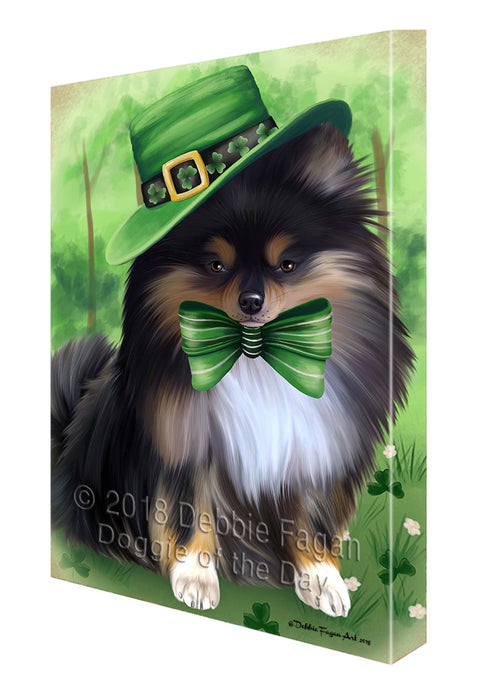 St. Patricks Day Irish Portrait Pomeranian Dog Canvas Wall Art CVS59043