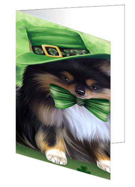 St. Patricks Day Irish Portrait Pomeranian Dog Handmade Artwork Assorted Pets Greeting Cards and Note Cards with Envelopes for All Occasions and Holiday Seasons GCD52079