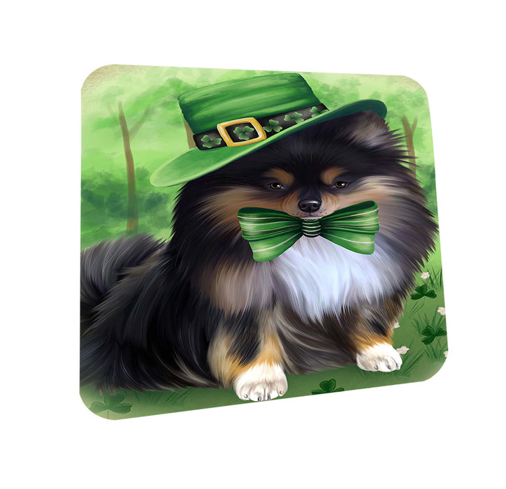 St. Patricks Day Irish Portrait Pomeranian Dog Coasters Set of 4 CST49309
