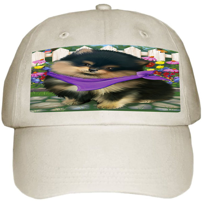 Spring Floral Pomeranian Dog Ball Hat Cap HAT54360