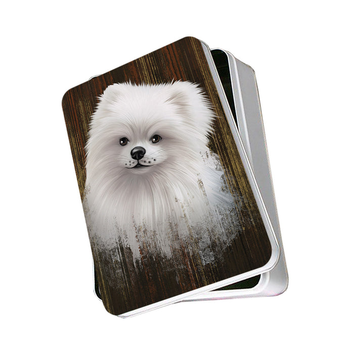 Rustic Pomeranian Dog Photo Storage Tin PITN50458